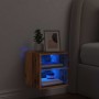 Mueble de TV de pared con luces LED envejecida 30x28,5x30 cm de , Muebles TV - Ref: Foro24-857672, Precio: 30,32 €, Descuento: %