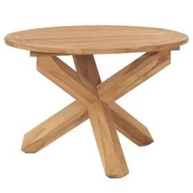 Mesa de comedor de jardín madera maciza de teca Ø110x75 cm de vidaXL, Mesas de jardín - Ref: Foro24-316169, Precio: 344,43 €,...