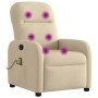Sillón de masaje reclinable de tela crema de , Sillones - Ref: Foro24-4015540, Precio: 208,04 €, Descuento: %