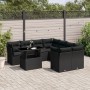 Set de sofás de jardín 8 piezas y cojines ratán sintético negro en Conjuntos de jardín | Comprar online en Foru.es