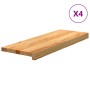Peldaños de escalera 4 uds madera maciza roble marrón claro de , Alfombrillas para escalones - Ref: Foro24-3282959, Precio: 1...