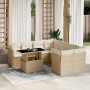 Set de sofás de jardín 9 pzas con cojines ratán sintético beige en Conjuntos de jardín | Comprar online en Foru.es