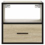 Mesita de noche de pared color roble ahumado 40x31x39,5 cm de , Mesitas de noche - Ref: Foro24-848736, Precio: 41,36 €, Descu...