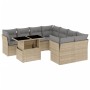 Set de sofás de jardín 9 pzas con cojines ratán sintético beige en Conjuntos de jardín | Comprar online en Foru.es
