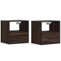 Mesitas de noche pared 2 uds color roble marrón 40x31x39,5 cm de , Mesitas de noche - Ref: Foro24-848743, Precio: 70,14 €, De...