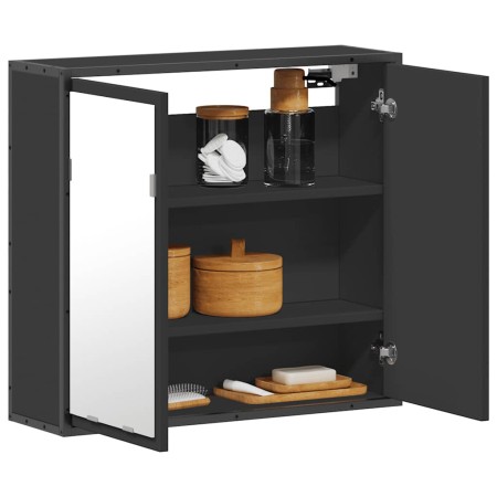 Armario de baño con espejo madera ingeniería negro 65x20x60 cm de , Tocadores de baño - Ref: Foro24-849254, Precio: 85,68 €, ...