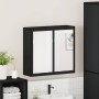 Armario de baño con espejo madera ingeniería negro 65x20x60 cm de , Tocadores de baño - Ref: Foro24-849254, Precio: 85,68 €, ...