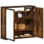 Armario con espejo baño madera roble ahumado 65x20x60 cm de , Tocadores de baño - Ref: Foro24-849256, Precio: 83,18 €, Descue...