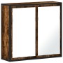 Armario con espejo baño madera roble ahumado 65x20x60 cm de , Tocadores de baño - Ref: Foro24-849256, Precio: 83,18 €, Descue...