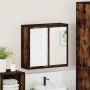 Armario con espejo baño madera roble ahumado 65x20x60 cm de , Tocadores de baño - Ref: Foro24-849256, Precio: 83,18 €, Descue...