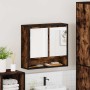 Armario con espejo baño madera roble ahumado 65x20x60 cm de , Tocadores de baño - Ref: Foro24-849261, Precio: 84,20 €, Descue...