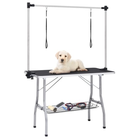 Mesa de aseo para perros ajustable con 2 lazos y cesta de vidaXL, Productos de higiene para mascotas - Ref: Foro24-171070, Pr...