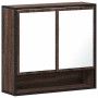 Armario con espejo baño madera marrón roble 65x20x60 cm de , Tocadores de baño - Ref: Foro24-849263, Precio: 80,79 €, Descuen...