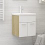 Armario para lavabo contrachapada blanco roble 41x38,5x46 cm de vidaXL, Muebles de baño - Ref: Foro24-804643, Precio: 36,69 €...