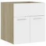 Armario para lavabo contrachapada blanco roble 41x38,5x46 cm de vidaXL, Muebles de baño - Ref: Foro24-804643, Precio: 36,25 €...