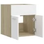 Armario para lavabo contrachapada blanco roble 41x38,5x46 cm de vidaXL, Muebles de baño - Ref: Foro24-804643, Precio: 36,25 €...