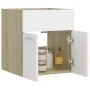 Armario para lavabo contrachapada blanco roble 41x38,5x46 cm de vidaXL, Muebles de baño - Ref: Foro24-804643, Precio: 36,25 €...