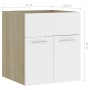 Armario para lavabo contrachapada blanco roble 41x38,5x46 cm de vidaXL, Muebles de baño - Ref: Foro24-804643, Precio: 36,69 €...
