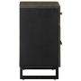 Mesita de noche madera maciza de mango negra 50x33x60 cm de , Mesitas de noche - Ref: Foro24-4017695, Precio: 81,86 €, Descue...