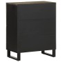 Aparador negro 60x33x75 cm madera maciza mango de , Almacenamiento para CD y DVD - Ref: Foro24-4017710, Precio: 108,25 €, Des...