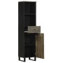 Mueble de baño de madera maciza de mango negro 38x33x160 cm de , Muebles de baño - Ref: Foro24-4017706, Precio: 121,63 €, Des...