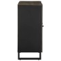 Aparador negro 90x33x75 cm madera maciza mango de , Almacenamiento para CD y DVD - Ref: Foro24-4017712, Precio: 158,16 €, Des...