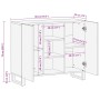 Aparador negro 90x33x75 cm madera maciza mango de , Almacenamiento para CD y DVD - Ref: Foro24-4017712, Precio: 158,16 €, Des...