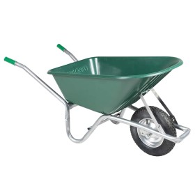 Carretilla verde 90 L 150 kg acero galvanizado y plástico de , Carretillas - Ref: Foro24-4013466, Precio: 155,64 €, Descuento: %