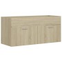 Armario para lavabo contrachapada color roble 100x38,5x46 cm de vidaXL, Muebles de baño - Ref: Foro24-804677, Precio: 48,57 €...