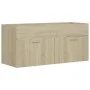 Armario para lavabo contrachapada color roble 100x38,5x46 cm de vidaXL, Muebles de baño - Ref: Foro24-804677, Precio: 47,98 €...