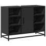 Armario de lavabo de baño madera ingeniería negro 80x33x60 cm de , Muebles de baño - Ref: Foro24-849289, Precio: 80,15 €, Des...