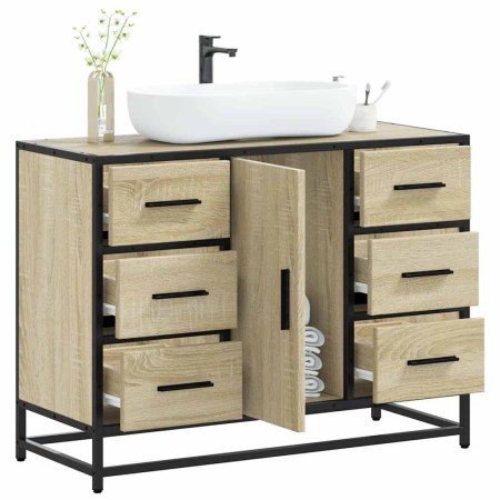 Armario lavabo baño madera ingeniería roble Sonoma 80x33x60 cm de , Muebles de baño - Ref: Foro24-849280, Precio: 123,19 €, D...