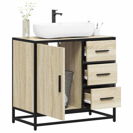 Armario de lavabo de baño madera roble Sonoma 65x33x60 cm de , Muebles de baño - Ref: Foro24-849275, Precio: 93,71 €, Descuen...