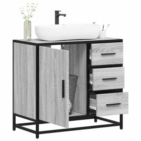 Mueble lavabo baño madera contrachapada sonoma gris 65x33x60 cm de , Muebles de baño - Ref: Foro24-849277, Precio: 96,59 €, D...