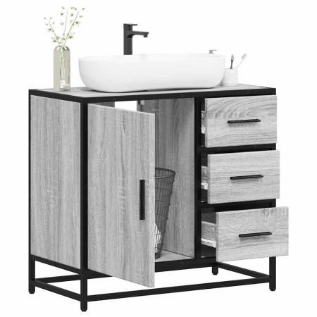 Mueble lavabo baño madera contrachapada sonoma gris 65x33x60 cm de , Muebles de baño - Ref: Foro24-849277, Precio: 96,59 €, D...
