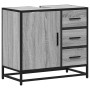 Mueble lavabo baño madera contrachapada sonoma gris 65x33x60 cm de , Muebles de baño - Ref: Foro24-849277, Precio: 96,59 €, D...