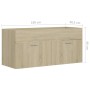 Armario para lavabo contrachapada color roble 100x38,5x46 cm de vidaXL, Muebles de baño - Ref: Foro24-804677, Precio: 48,57 €...