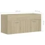 Armario para lavabo contrachapada color roble 100x38,5x46 cm de vidaXL, Muebles de baño - Ref: Foro24-804677, Precio: 47,98 €...