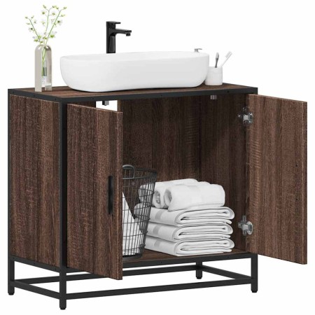 Mueble de lavabo madera de ingeniería roble marrón 65x33x60 cm de , Muebles de baño - Ref: Foro24-849268, Precio: 61,18 €, De...