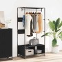 Armario de madera de ingeniería negra 90x50x180 cm de , Organizadores de vestidores y perchas de barra - Ref: Foro24-849294, ...