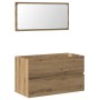 Mueble de baño con espejo de madera ingeniería roble artesanal de , Muebles de baño - Ref: Foro24-856378, Precio: 89,07 €, De...