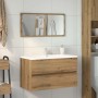 Mueble de baño con espejo de madera ingeniería roble artesanal de , Muebles de baño - Ref: Foro24-856378, Precio: 89,07 €, De...