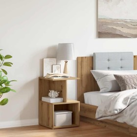 Mesita de noche madera de ingeniería roble artisian 35x35x55 cm de , Mesitas de noche - Ref: Foro24-856532, Precio: 38,10 €, ...
