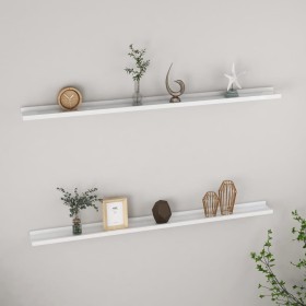 Estantes de pared 2 unidades blanco brillo 115x9x3 cm en Estanterías | Comprar online en Foru.es