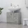 Armario para lavabo contrachapada gris hormigón 63x30x54 cm de vidaXL, Muebles de baño - Ref: Foro24-804188, Precio: 69,88 €,...