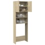 Armario de lavadora madera color roble sonoma 64x25,5x190 cm de , Accesorios para lavadoras y secadoras - Ref: Foro24-849600,...