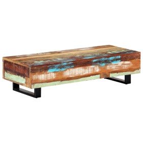 Mesa de centro madera maciza reciclada y acero 120x50x30 cm en Mesas auxiliares | Comprar online en Foru.es