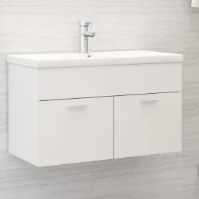 Waschbeckenschrank aus weißem Sperrholz, 80 x 38,5 x 46 cm von vidaXL, Badezimmermöbel - Ref: Foro24-804656, Preis: 42,74 €, ...
