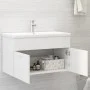 Armario para lavabo madera contrachapada blanco 80x38,5x46 cm de vidaXL, Muebles de baño - Ref: Foro24-804656, Precio: 42,74 ...
