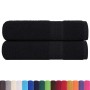 Toallas de ducha 2 uds 100% algodón negro 70x140 cm 360 gsm de , Toallas - Ref: Foro24-136953, Precio: 23,01 €, Descuento: %